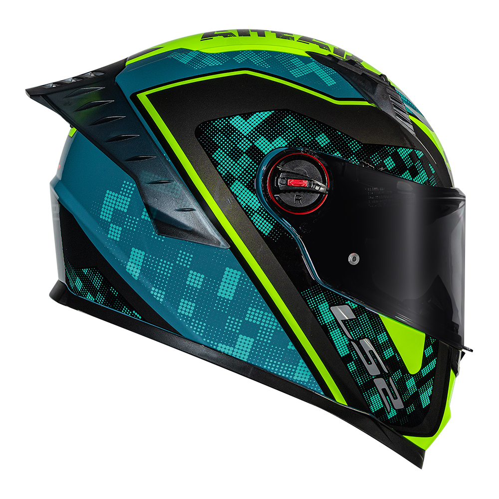 CAP. LS2 FF358 PRO STRIKER BLUE/HV YELLOW