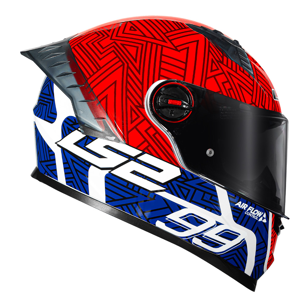 CAP. LS2 FF358 PRO TIEMPO WHT RED/BLUE