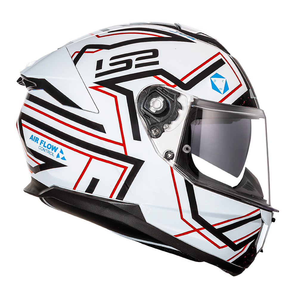 CAP. LS2 FF808 STREAM II MAZE WHITE/BLACK