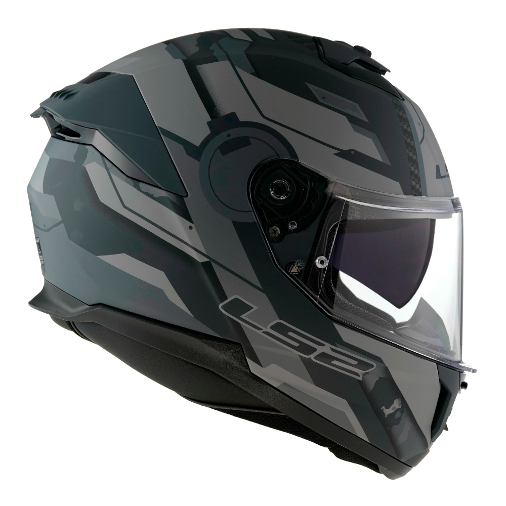CAP. LS2 FF808 STREAM II SHADOW MATTE TIT/GREY