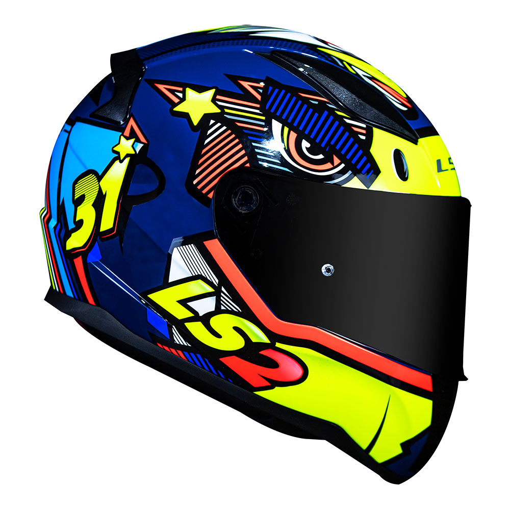 CAP. LS2 FF353 RAPID KHAN YELLOW/BLUE