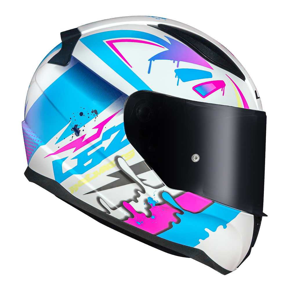 CAP. LS2 FF353 RAPID TAGLINE WHITE/PINK