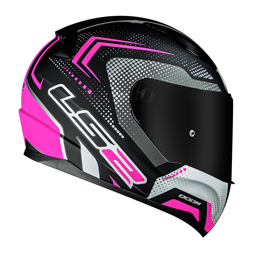 CAP. LS2 FF353 RAPID DOOM MATTE BLACK/PINK